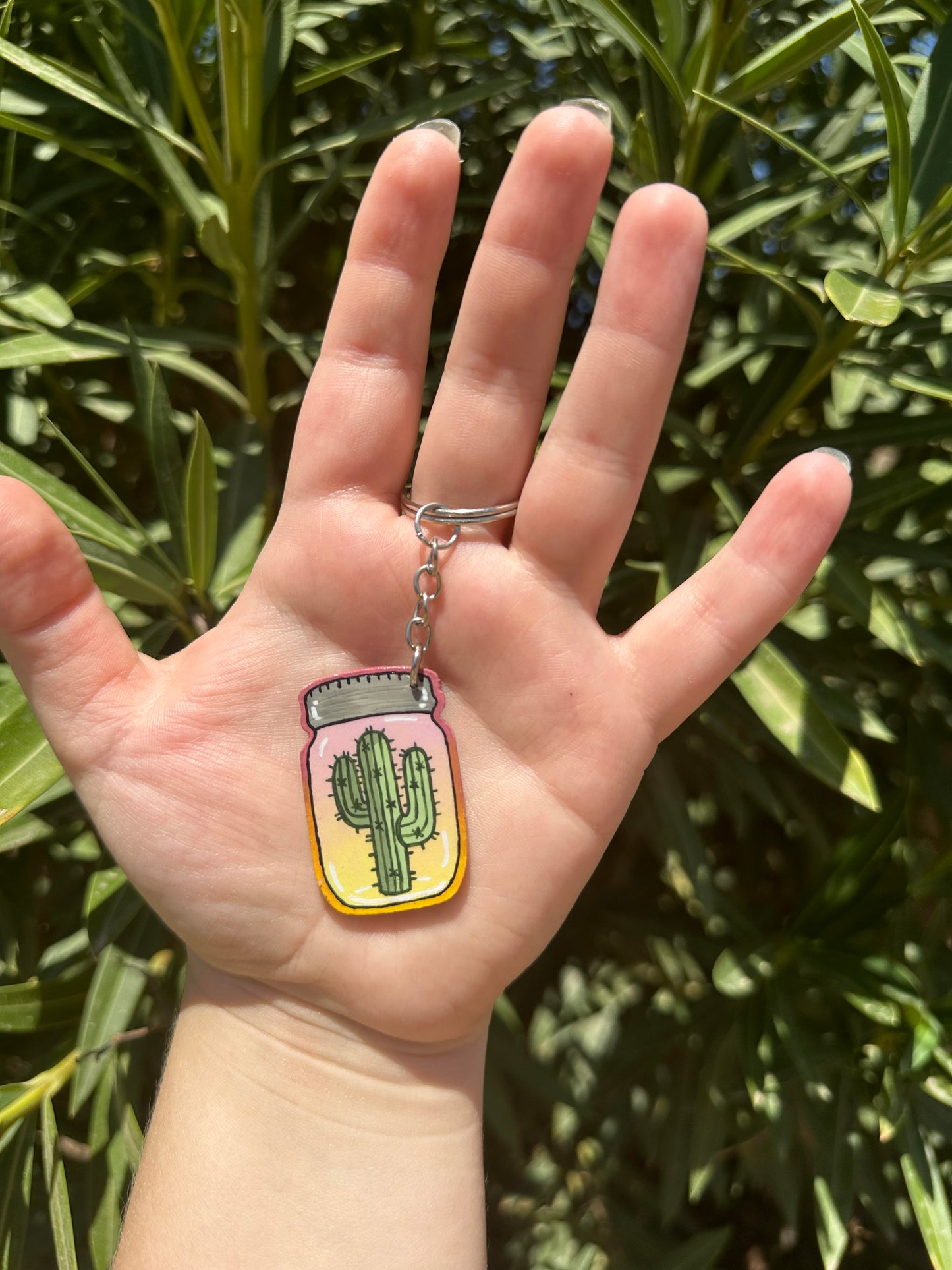 Cactus Jar Keychain